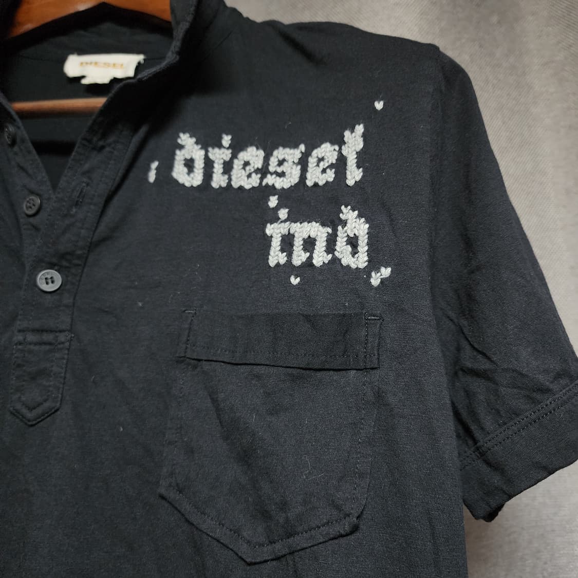 DIESEL Poket 보헤미안 카라 반팔티 상품이미지5