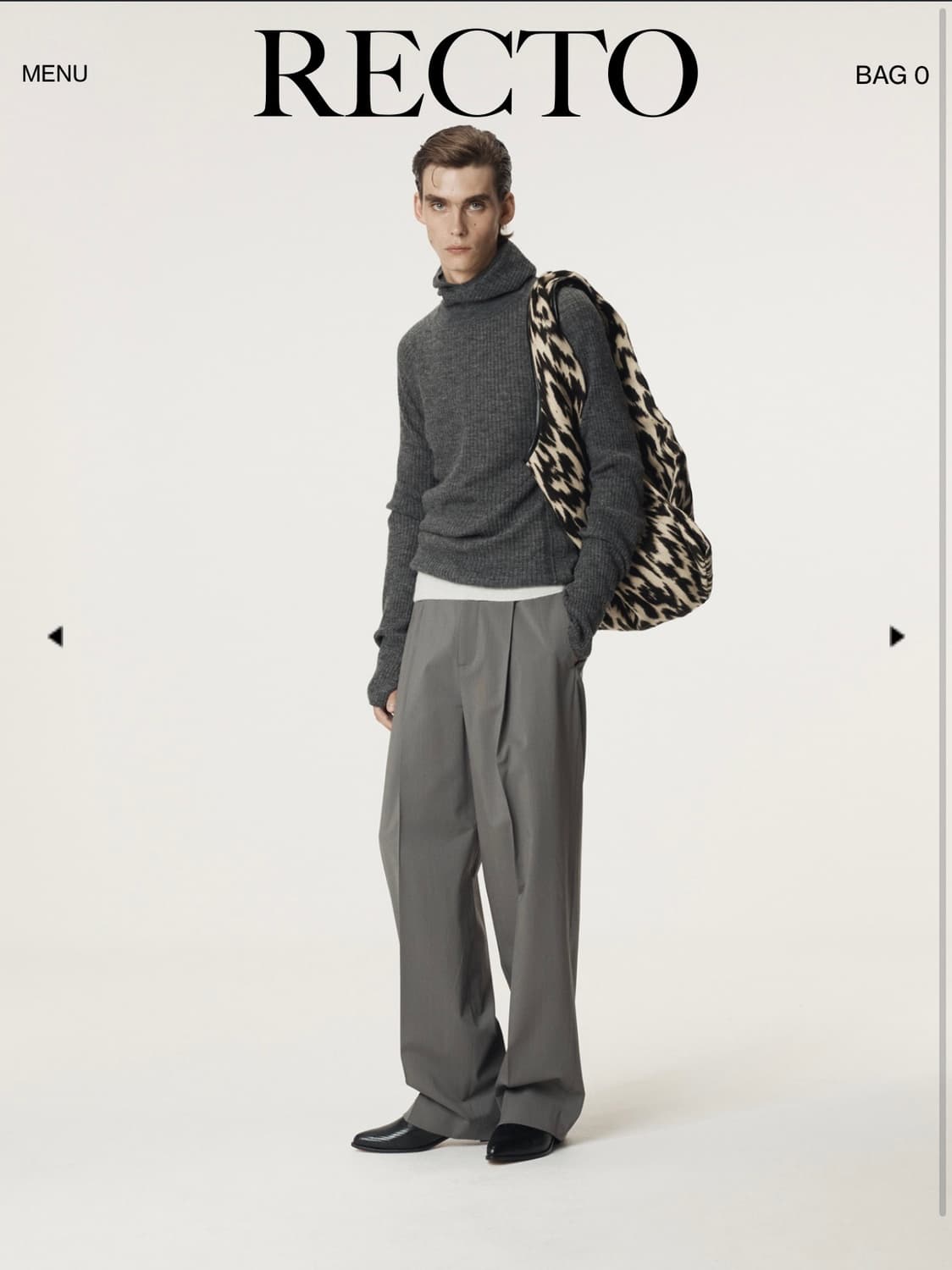 S 렉토 25FW 턱 디테일 울 팬츠 슬랙스 (미드나잇 그레이) 상품이미지1