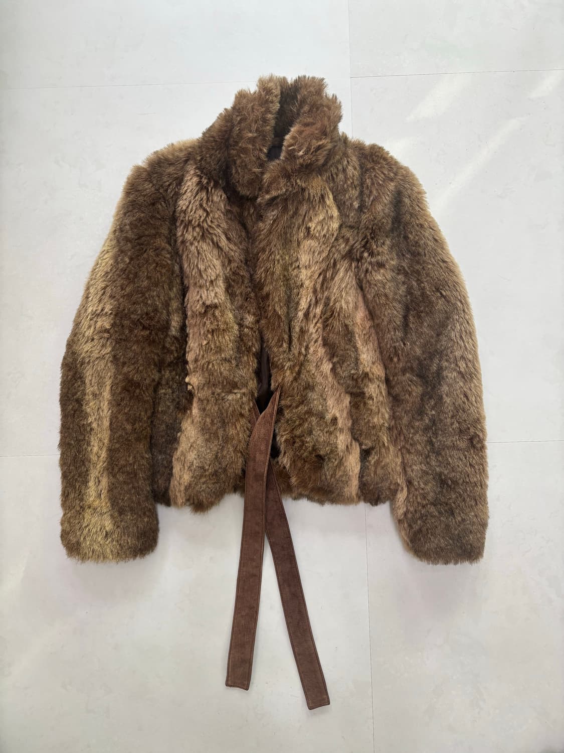 ZARA BROWN MIXED FUR JACKET 상품이미지1