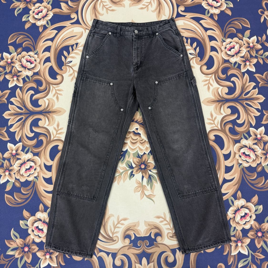 (S)디스이즈네버댓  흑청 더블니 데님팬츠 상품이미지1