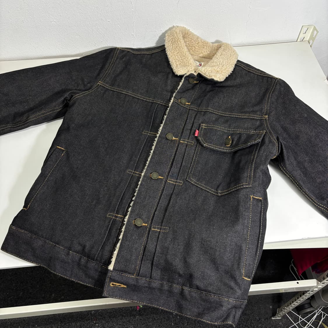 M 오네오라잇 양털안감 1세대 생지데님 쉐르파자켓 상품이미지2