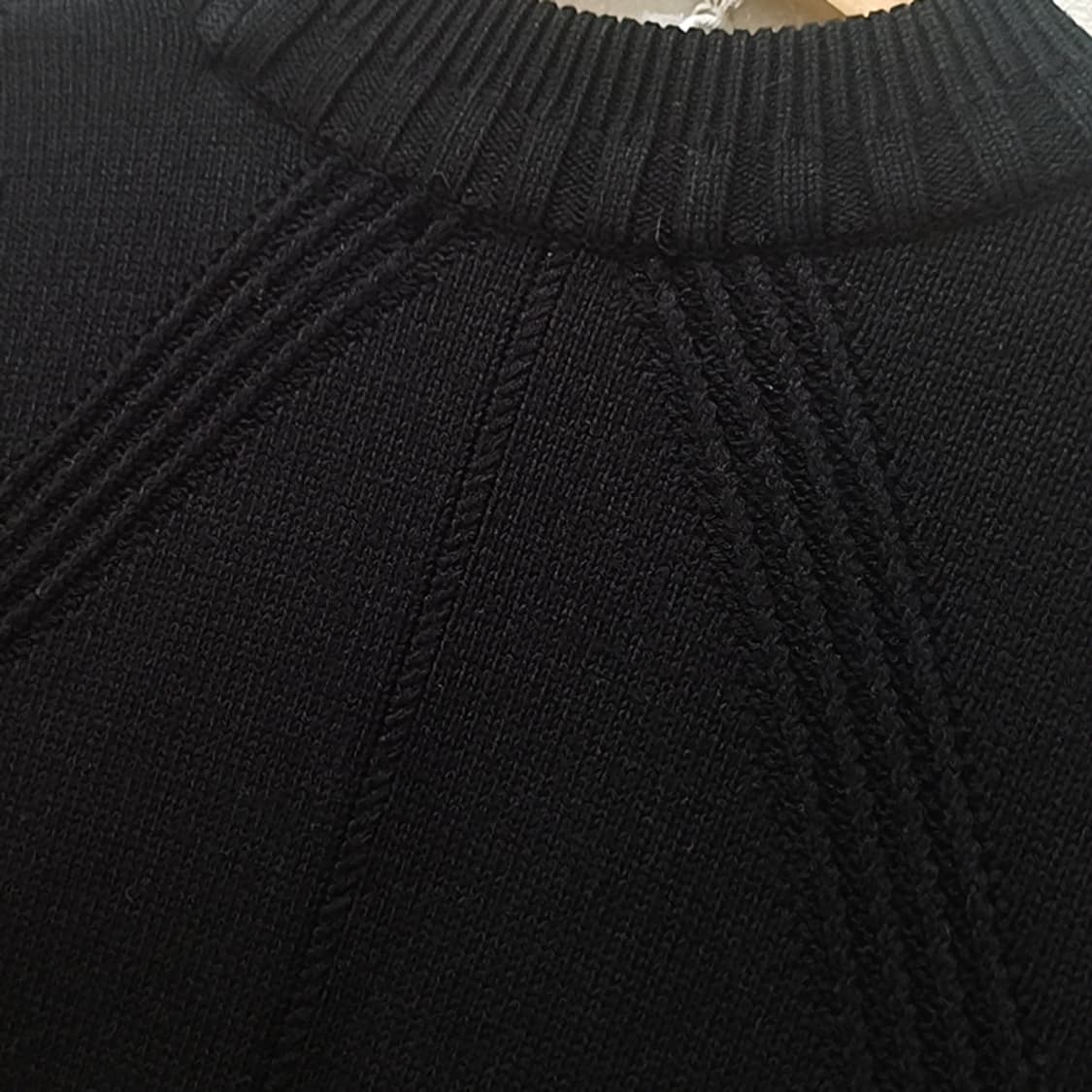 레드옥스 도톰 아우터 반목 니트 남성 루즈 L 반폴라 블랙 사랑봉봉 상품이미지5