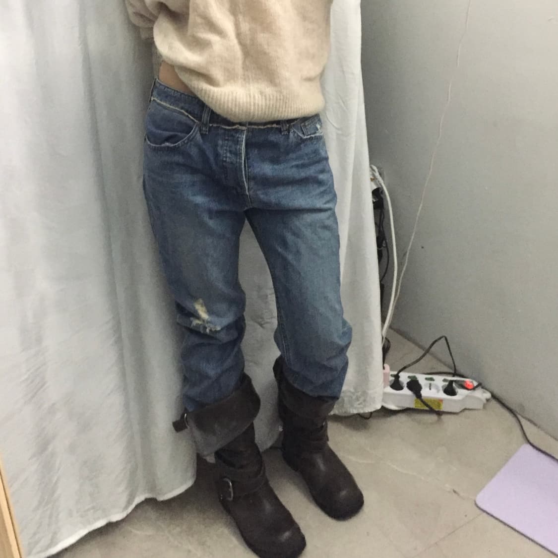 System 시스템 연청 디스트로이드 데님 팬츠 상품이미지1