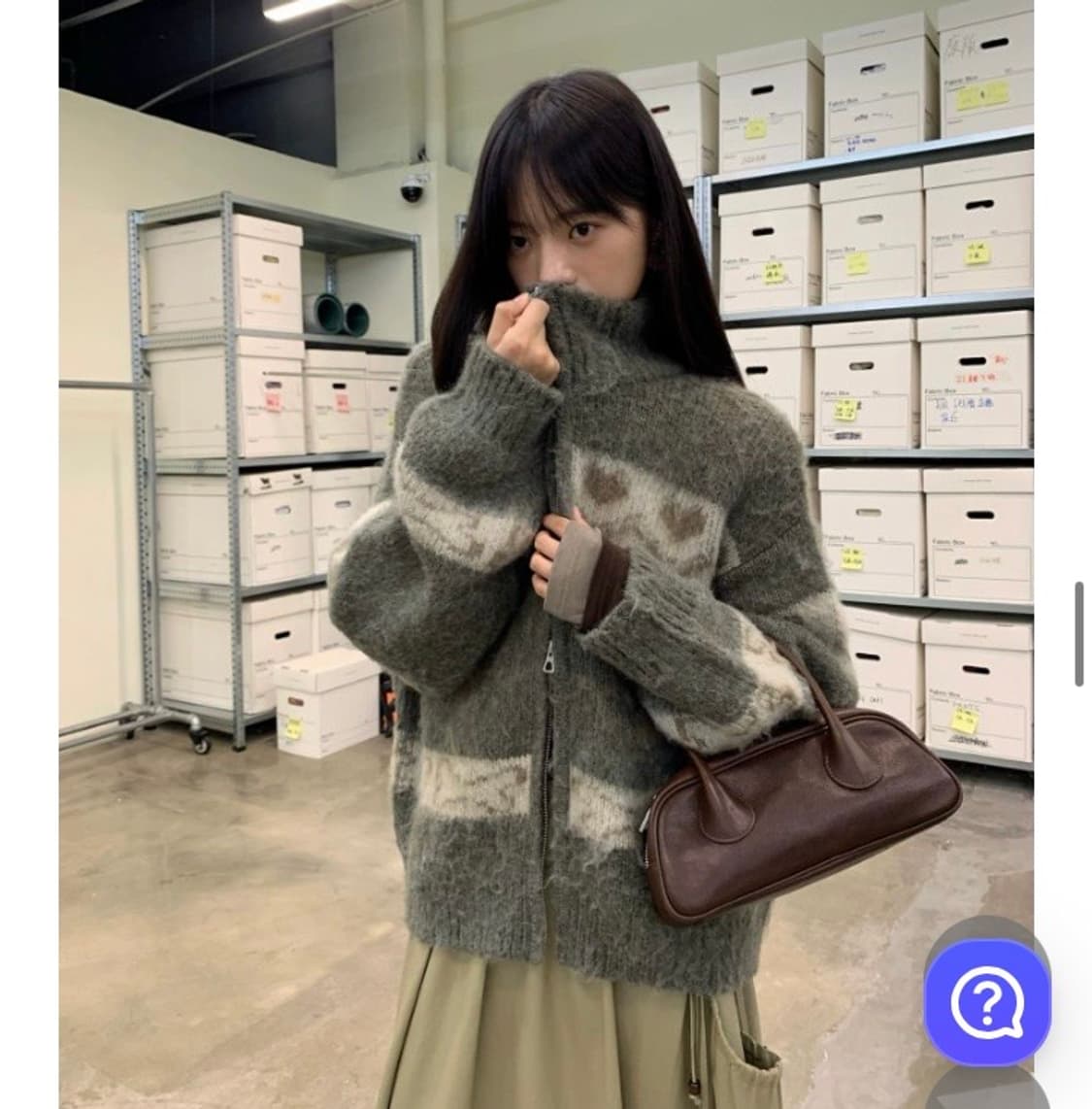 올드런드리 자카드 니트집업 상품이미지6