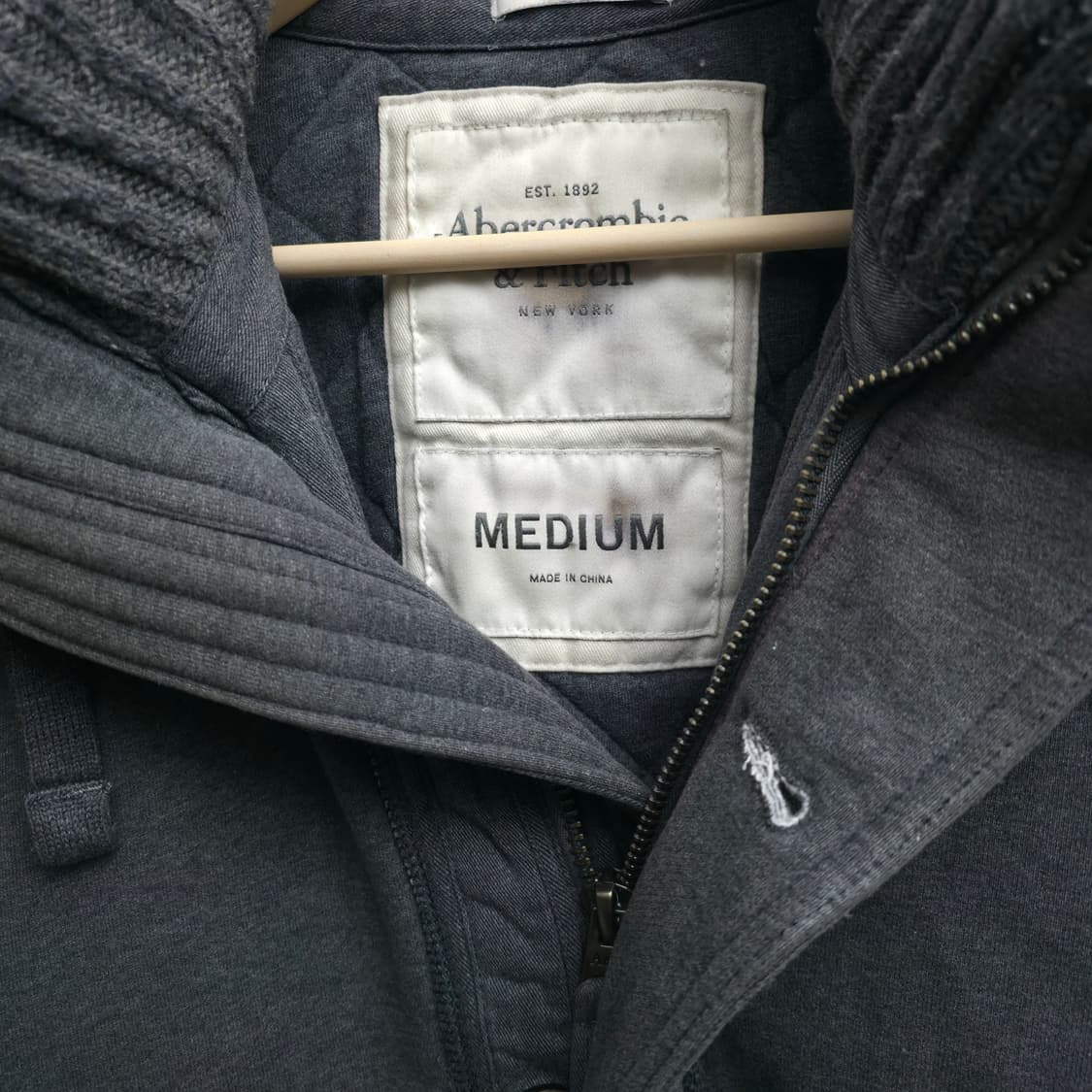 [M] 아베크롬비 헤비코튼  차콜 후드 집업 상품이미지5