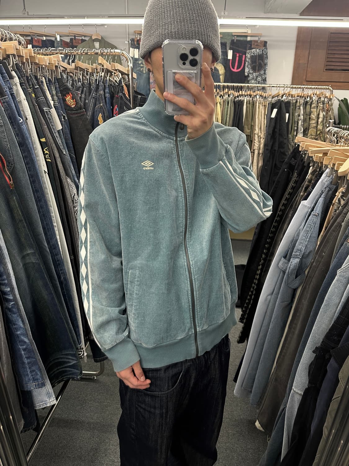 2XL) 엄브로 코듀로이 트랙탑 져지 집업 상품이미지1