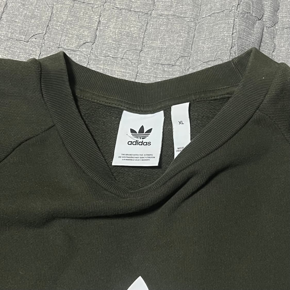 아디다스 트레포일 카키 맨투맨 XL 스웨터 카키 티셔츠 상품이미지2