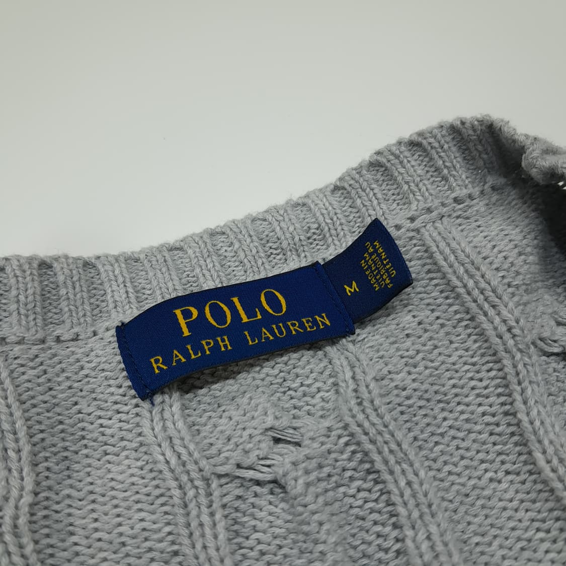 CL426 M 폴로 코튼 케이블 아이스 그레이 크루넥 니트 스웨터 상품이미지4