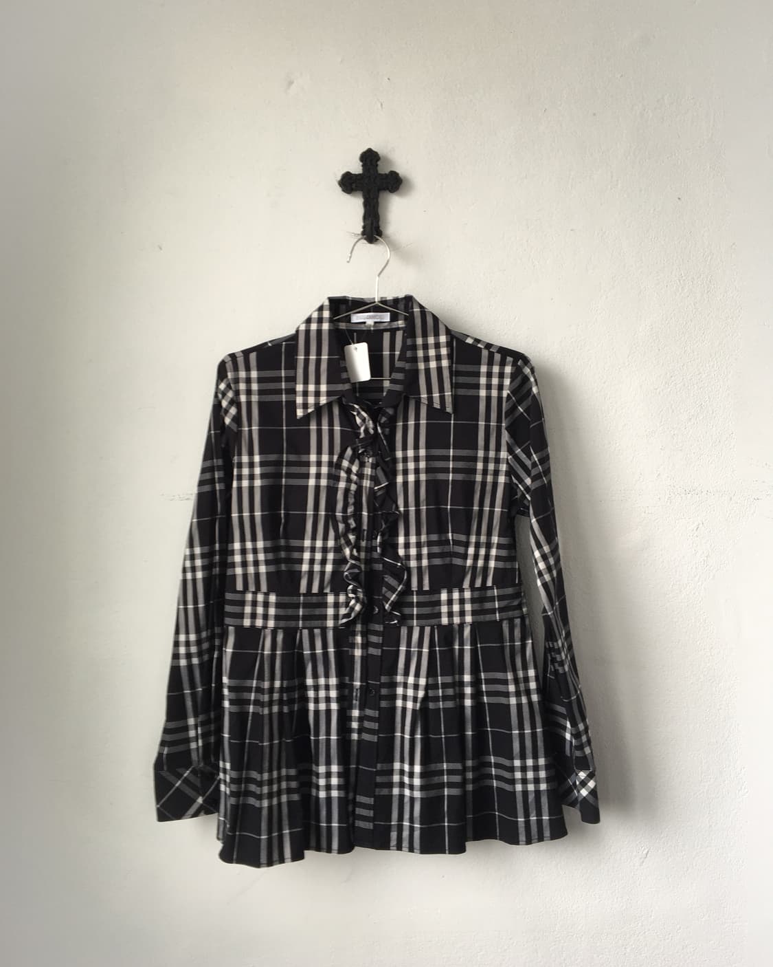 Naracamicie check patter frill shirt 상품이미지2