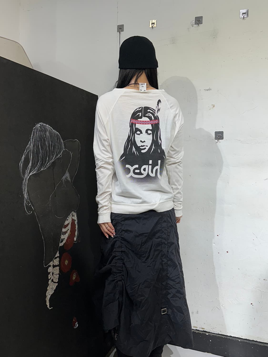 Jpn 일본 빈티지 고딕 펑크 프린팅 롱슬리브 M 상품이미지1