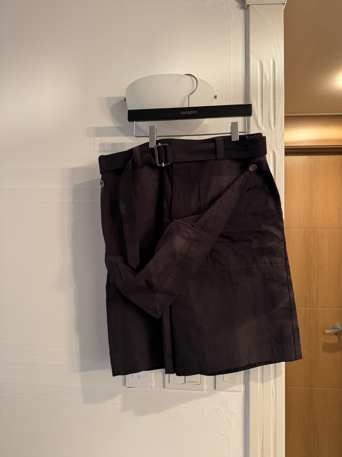 지용킴 25SS 더블 프론트 쇼츠 블랙 상품이미지1