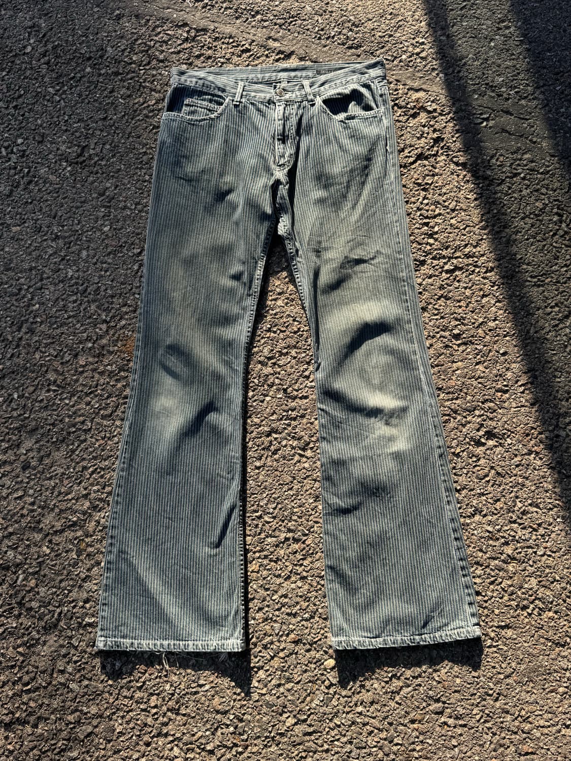 Hickory Stripe Boot-cut Denim Pants 상품이미지1