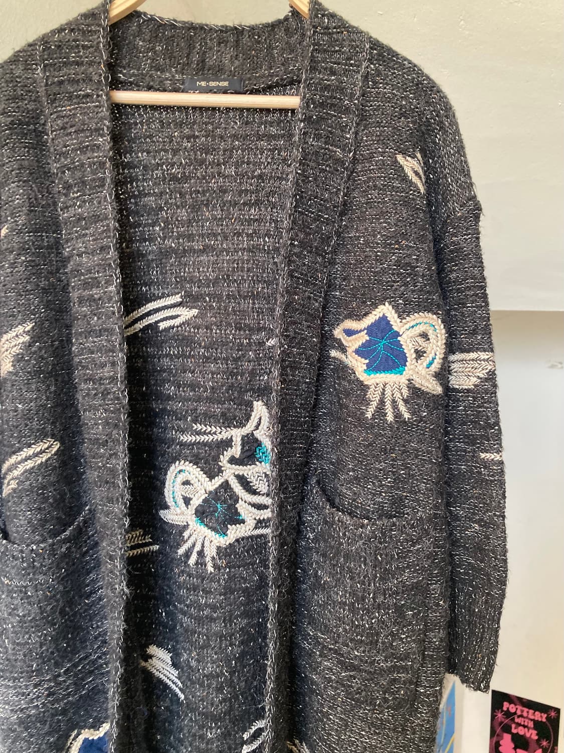 울 패치워크 하프 가디건 상품이미지2