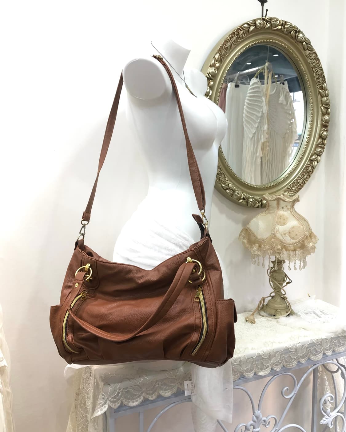brick brown two way big shoulder bag 상품이미지1