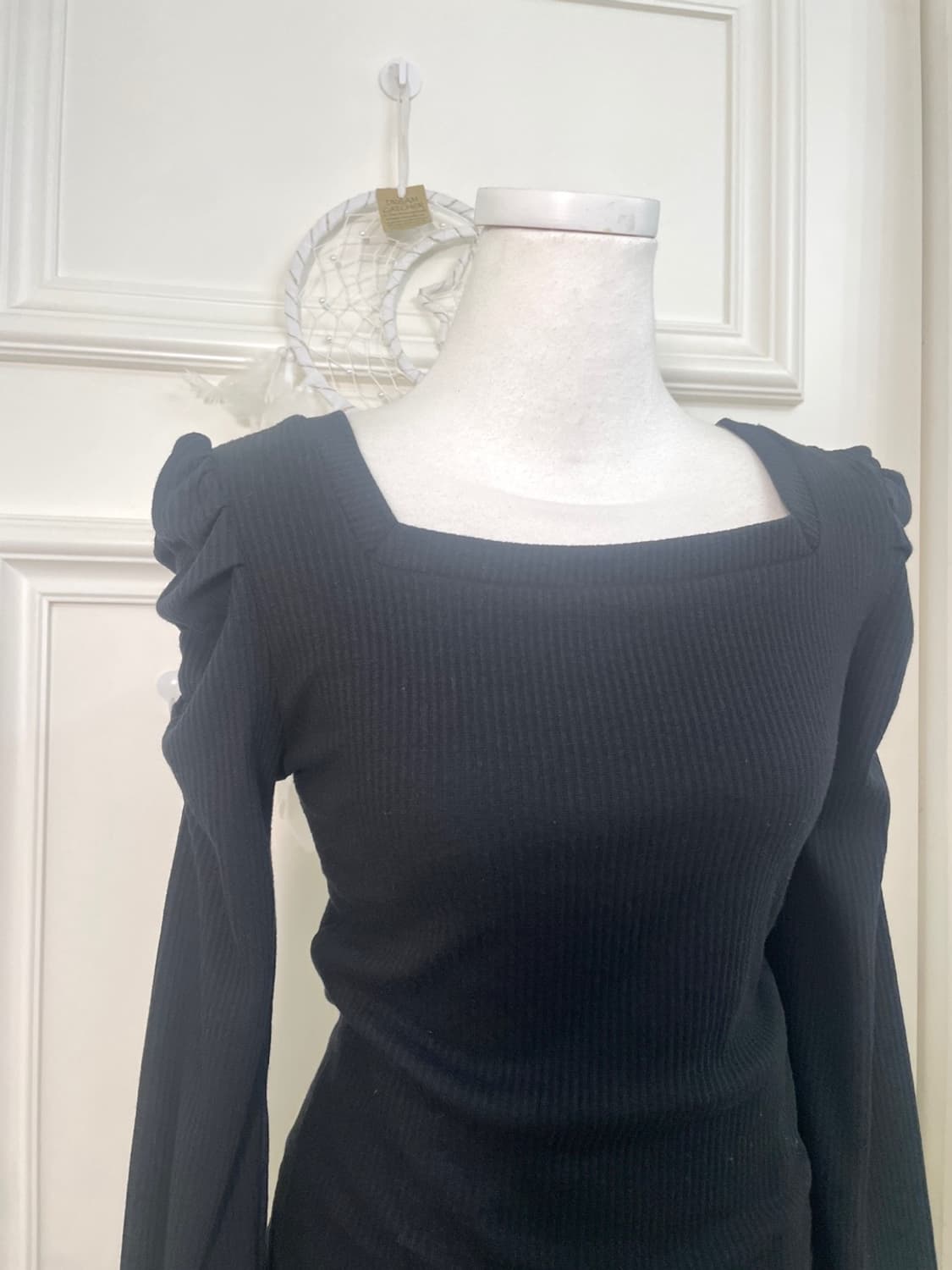 black puff sleeve back bow princess top 상품이미지7