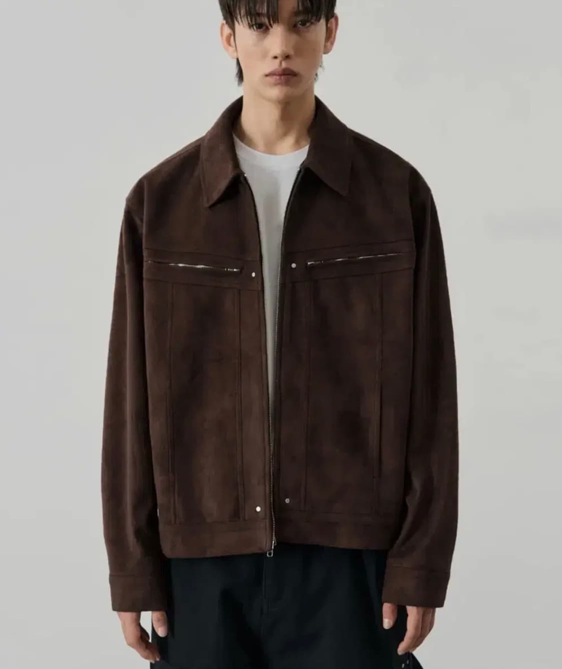 알리스 다이애그널 스웨이드 트러커 자켓 상품이미지1