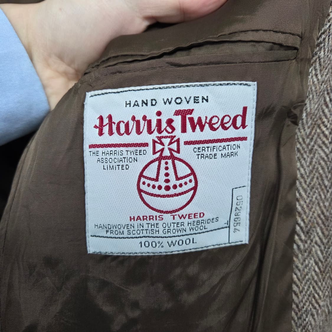 해리스트위드 헤링본 브라운 자켓 남/M 상품이미지7