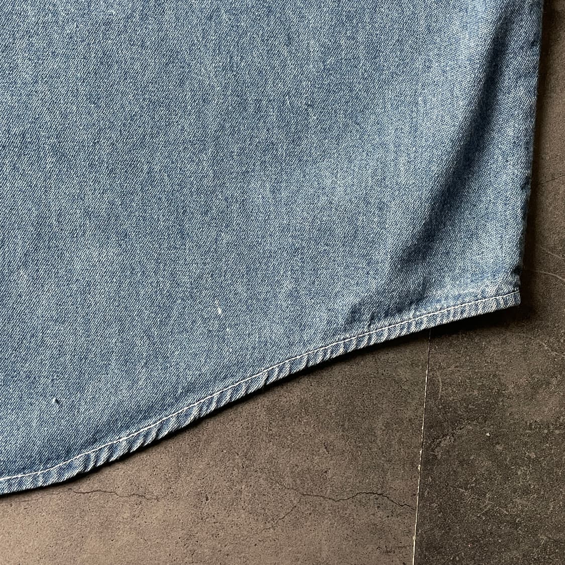 BASIC EDITIONS 빈티지 플랩포켓 코튼 데님 셔츠 A00777 상품이미지5