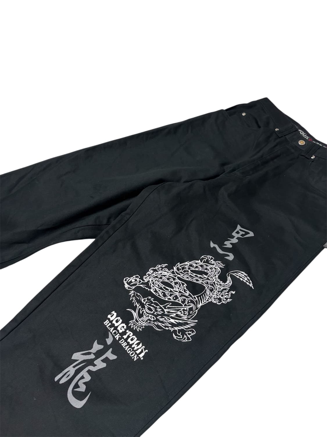 도그타운 DOG TOWN 블랙 드래곤 오리엔탈 블랙 와이드 데님팬츠 M 상품이미지3