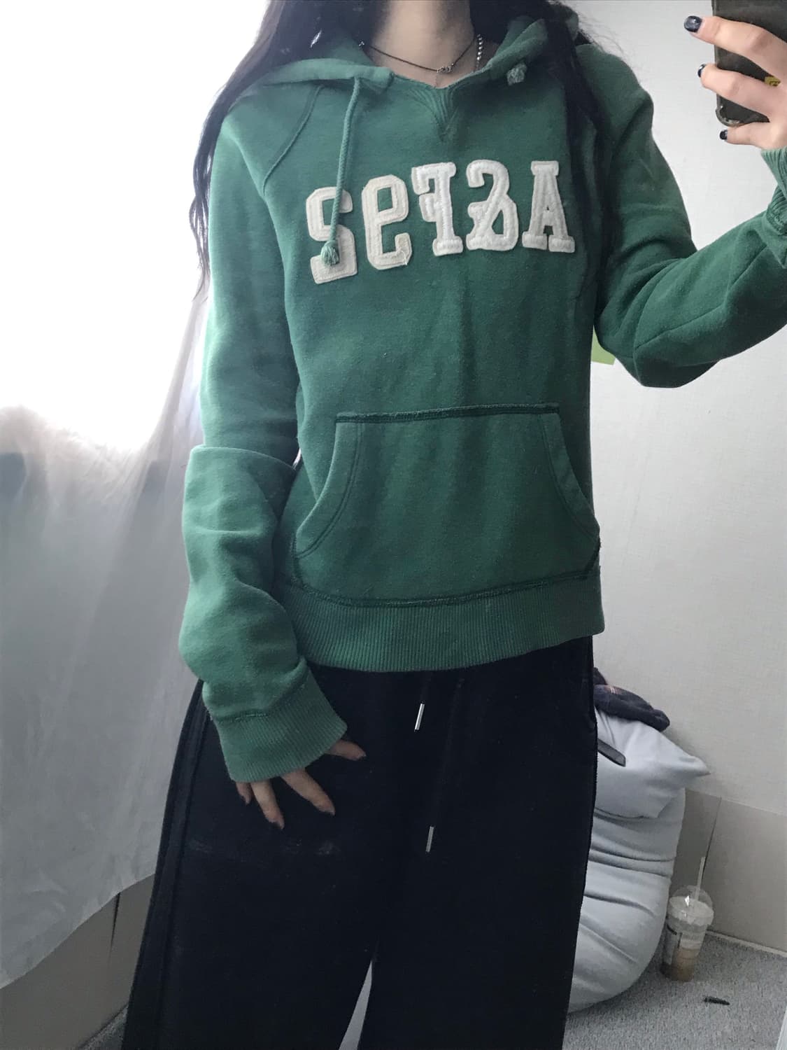 아베크롬비 빈티지그린 후드티 상품이미지5