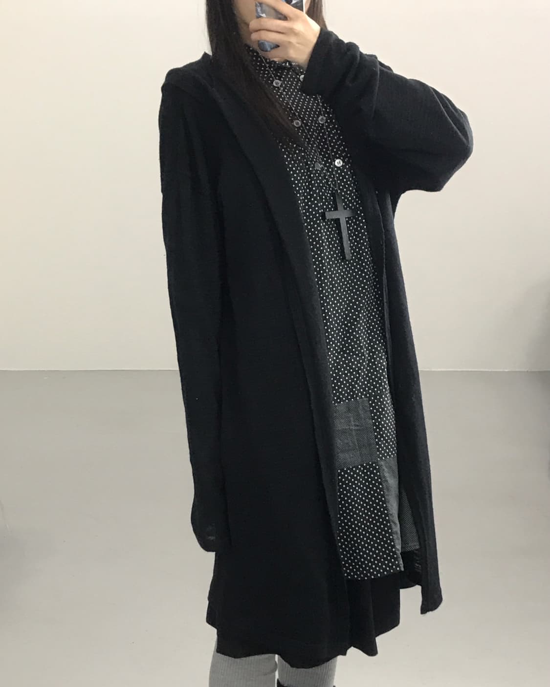 Jpn Black Hoodie Long Cardigans 상품이미지7