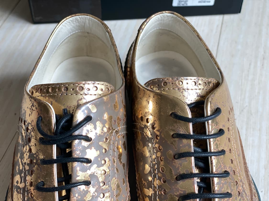 샤넬  골드&블랙 페이던트 옥스포드 슈즈. 37.5size 상품이미지6