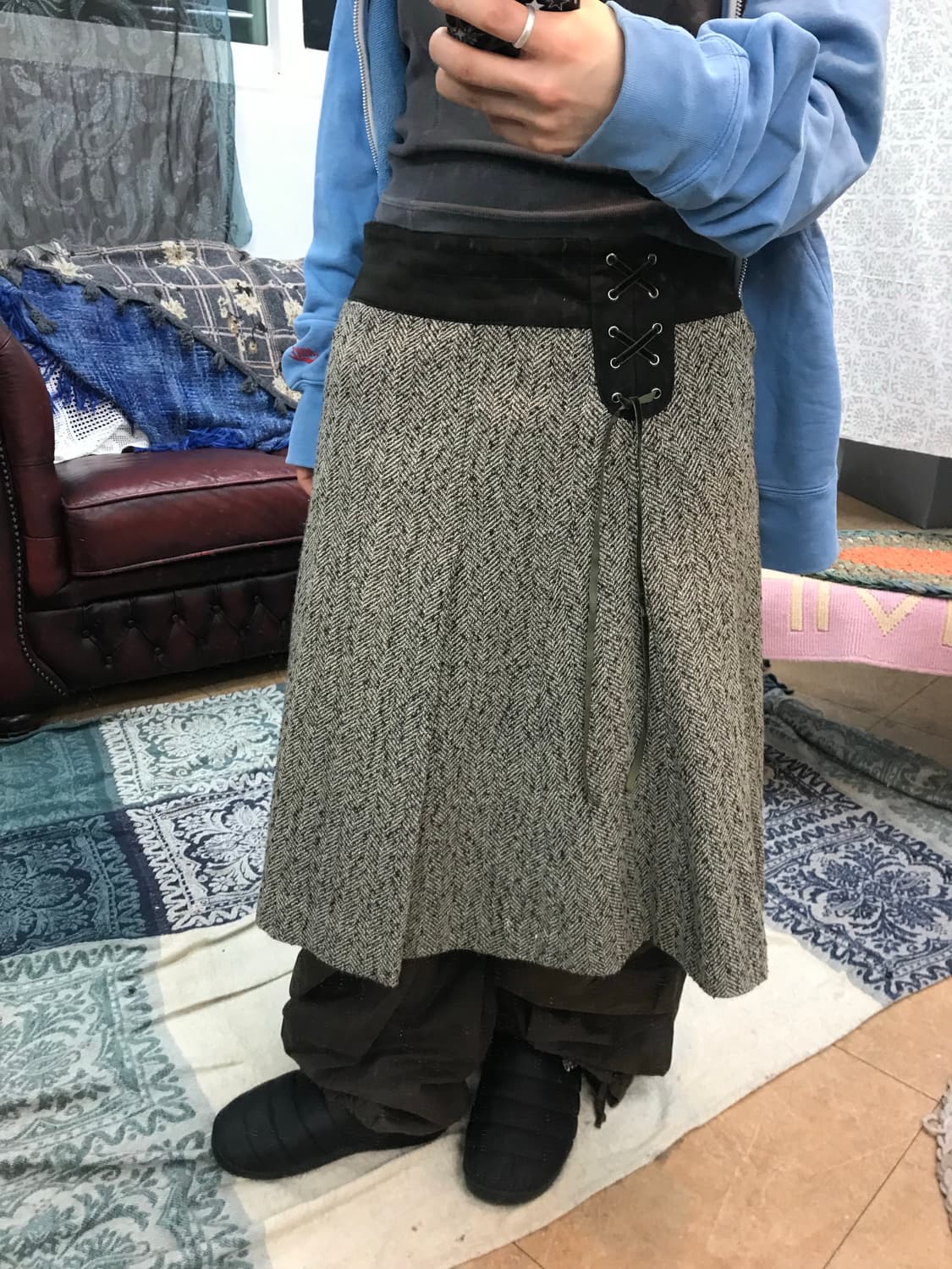 빈티지 모직 미디스커트  상품이미지1