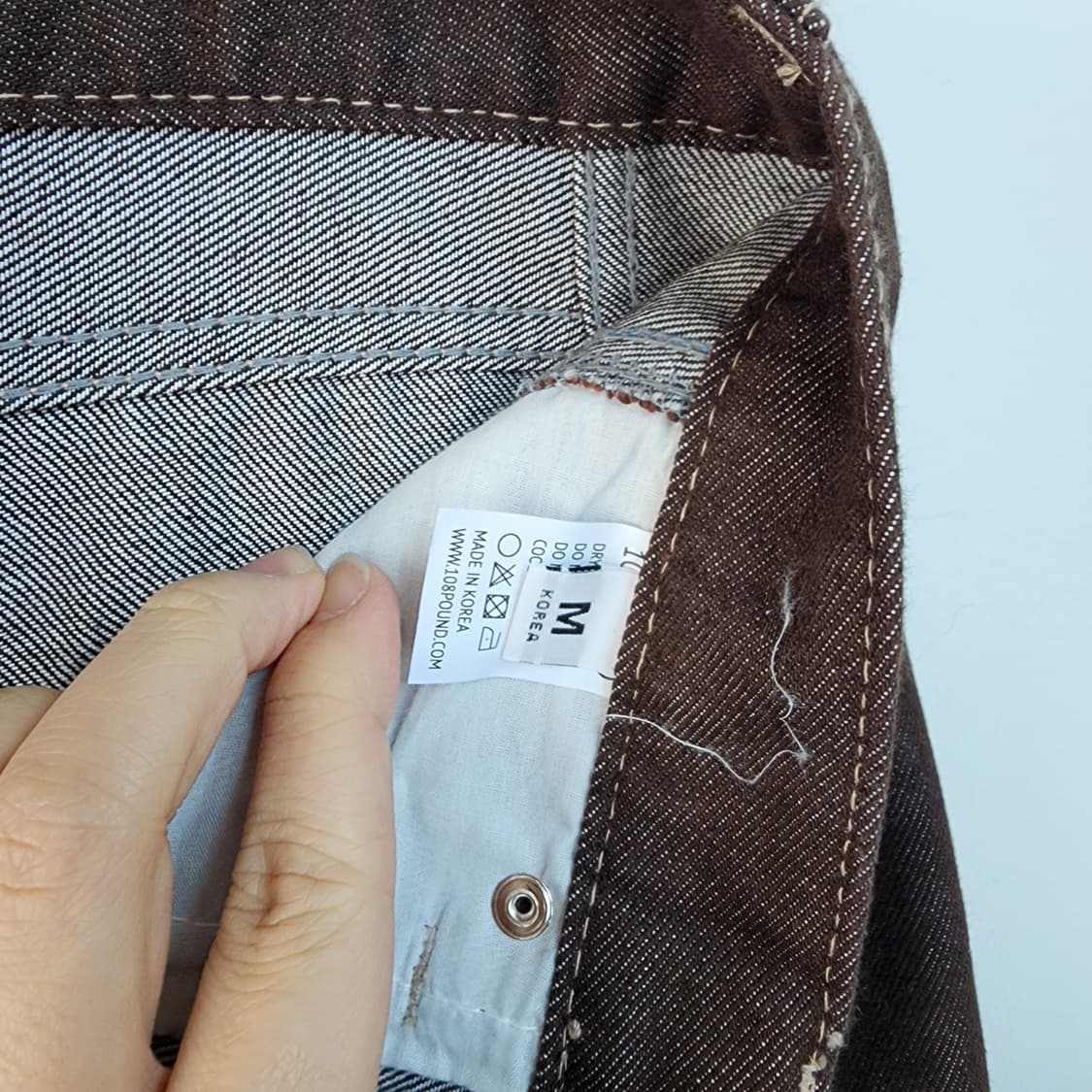 108 POUND 브라운 와이드 데님 팬츠 상품이미지7