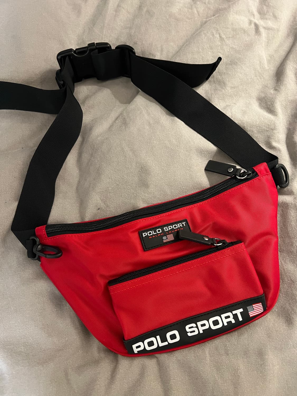 폴로 스포츠 레드 웨이스트백 메신저백 상품이미지1