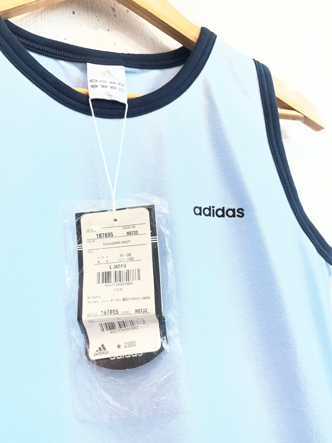 00s 아디다스 재팬 슬리브리스 나시 스카이블루 미사용품  상품이미지2