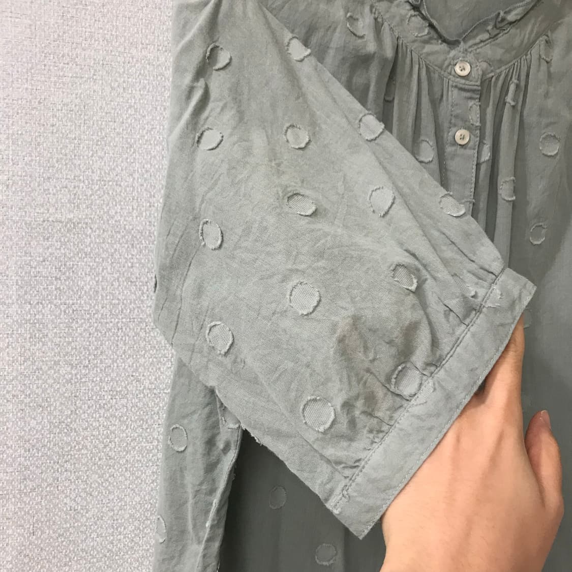 도트 민트 블라우스 상품이미지4