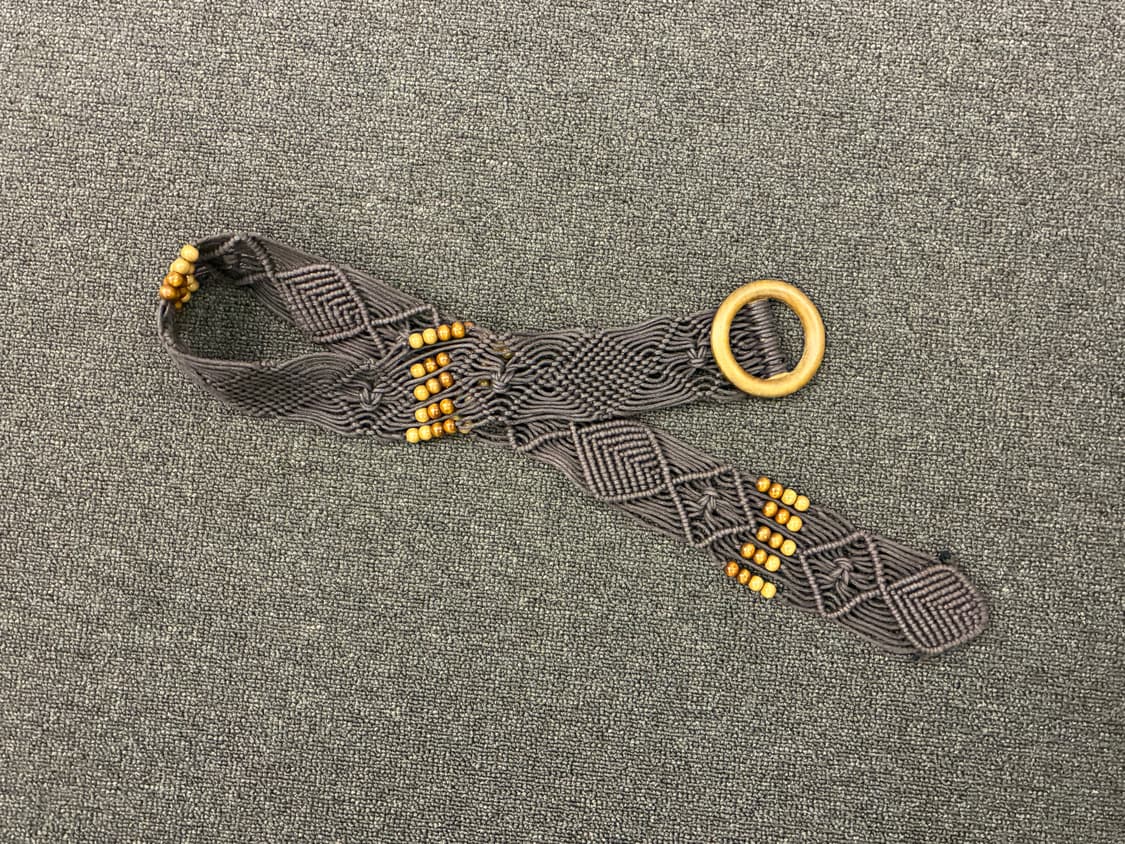 Japanese vintage Mori 보헤미안 비즈 디테일 갈색 벨트 상품이미지2