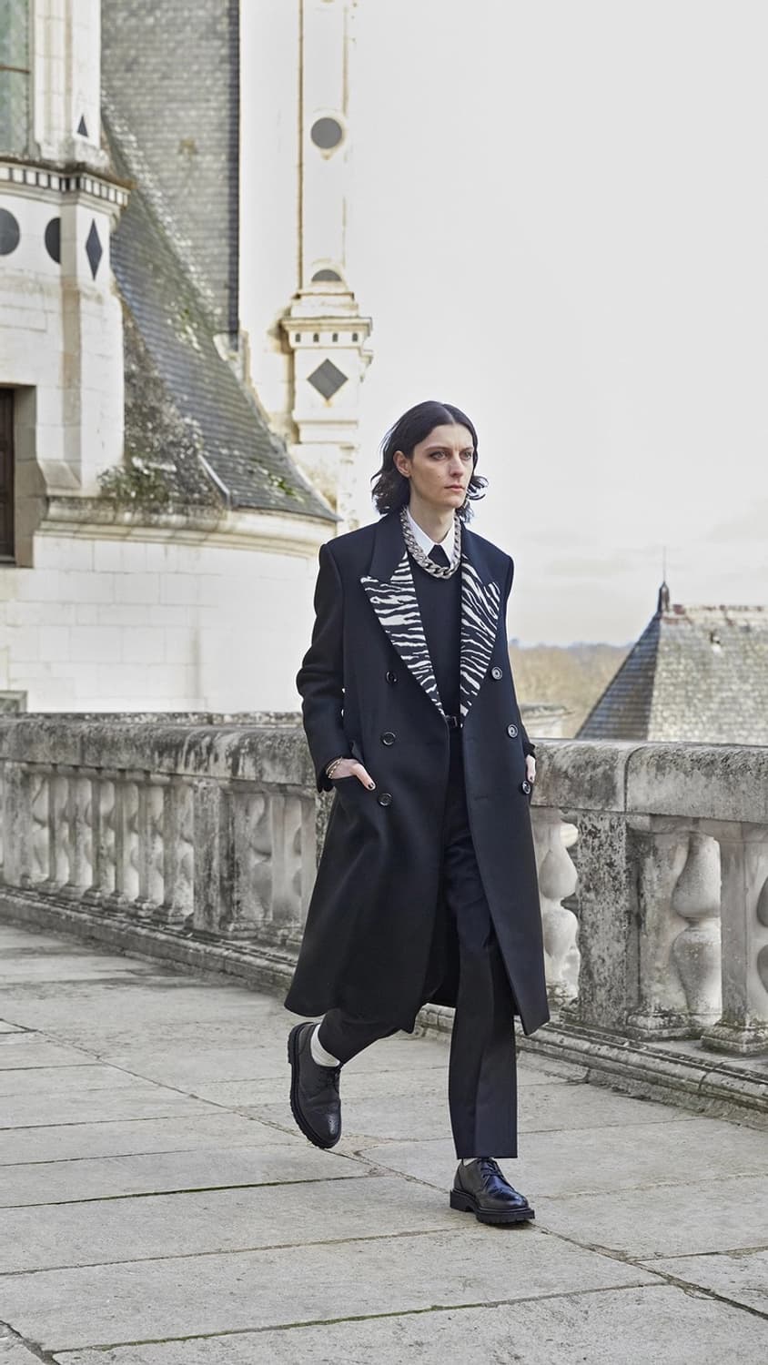 셀린느 21F/W 지브라 카라 오버 코트 상품이미지1