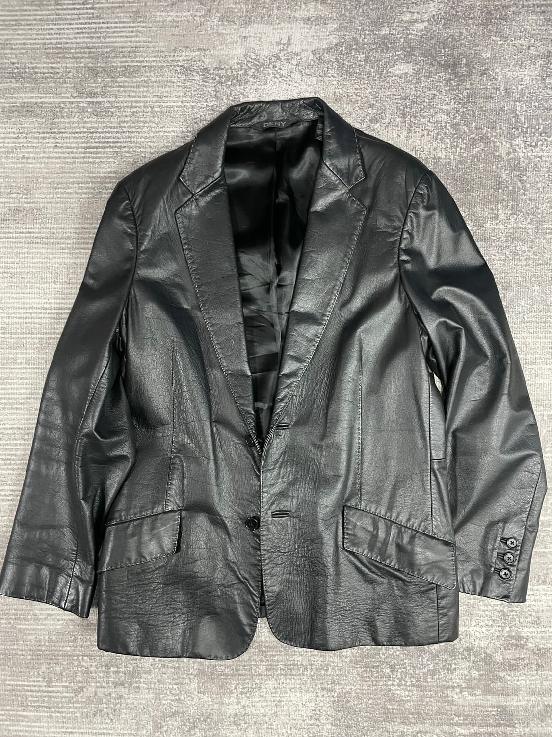90s DKNY  리얼레더 스티치 자켓 상품이미지10
