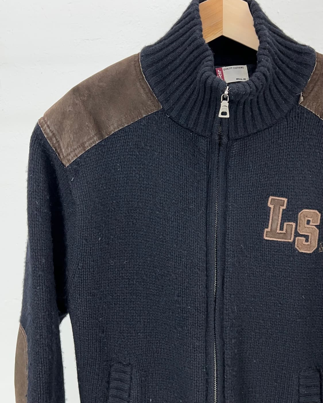 리바이스 블랙 스웨이드 패치 모크 집업 울 자켓 상품이미지2