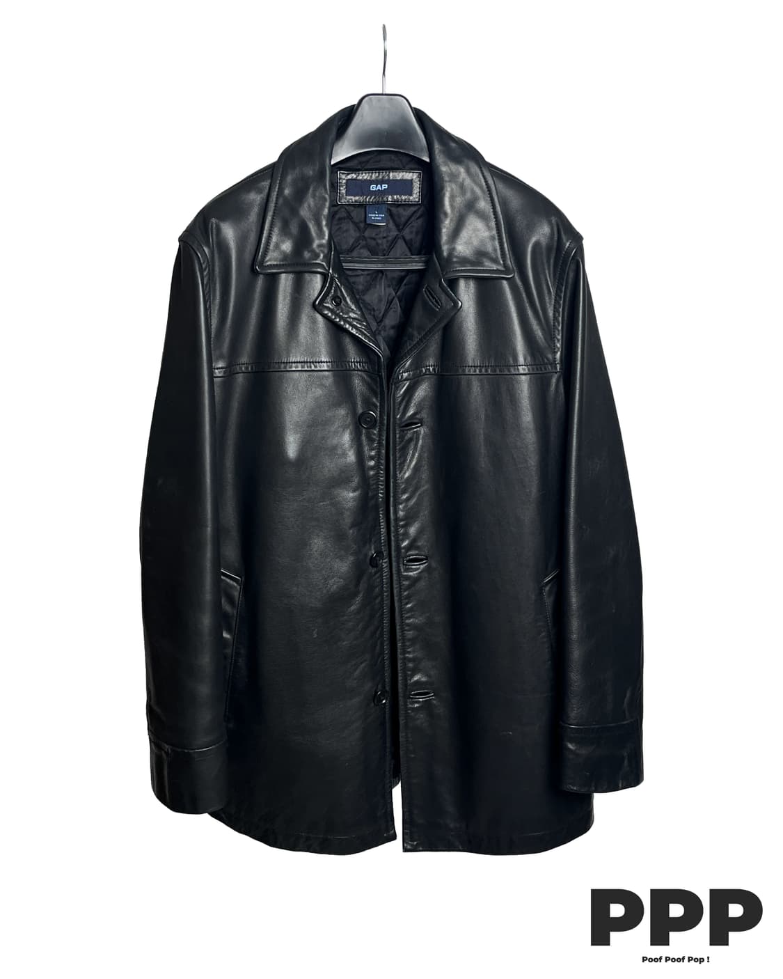 Old GAP Genuine Leather Car Coat L 상품이미지3