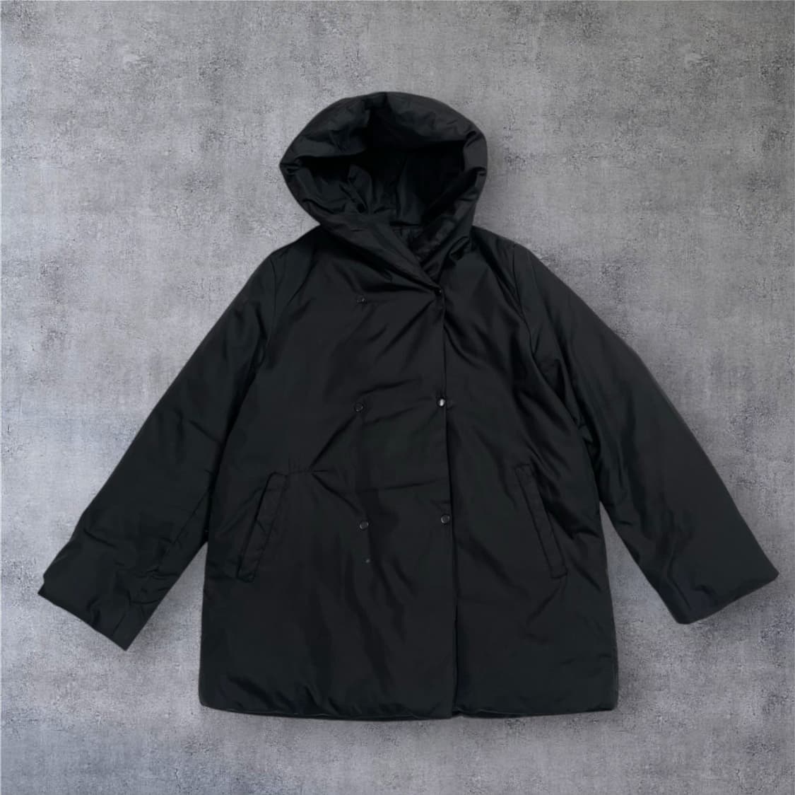 캘빈클라인 Calvin klein 블랙 더블버튼 후드 패딩 S (공용) 상품이미지1