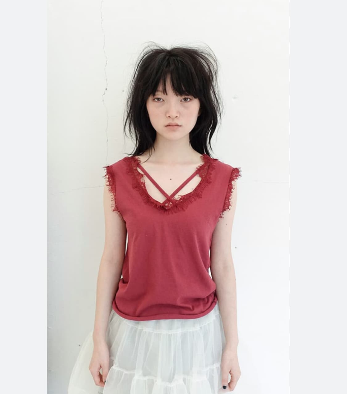 cross strap lace sleeveless 상품이미지1