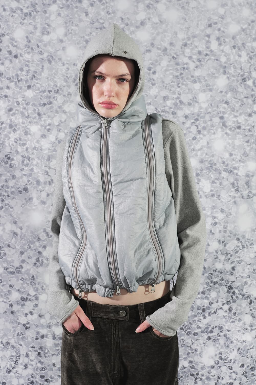 세릭_ HIDDEN HOODIE ZIPPER VEST 상품이미지3