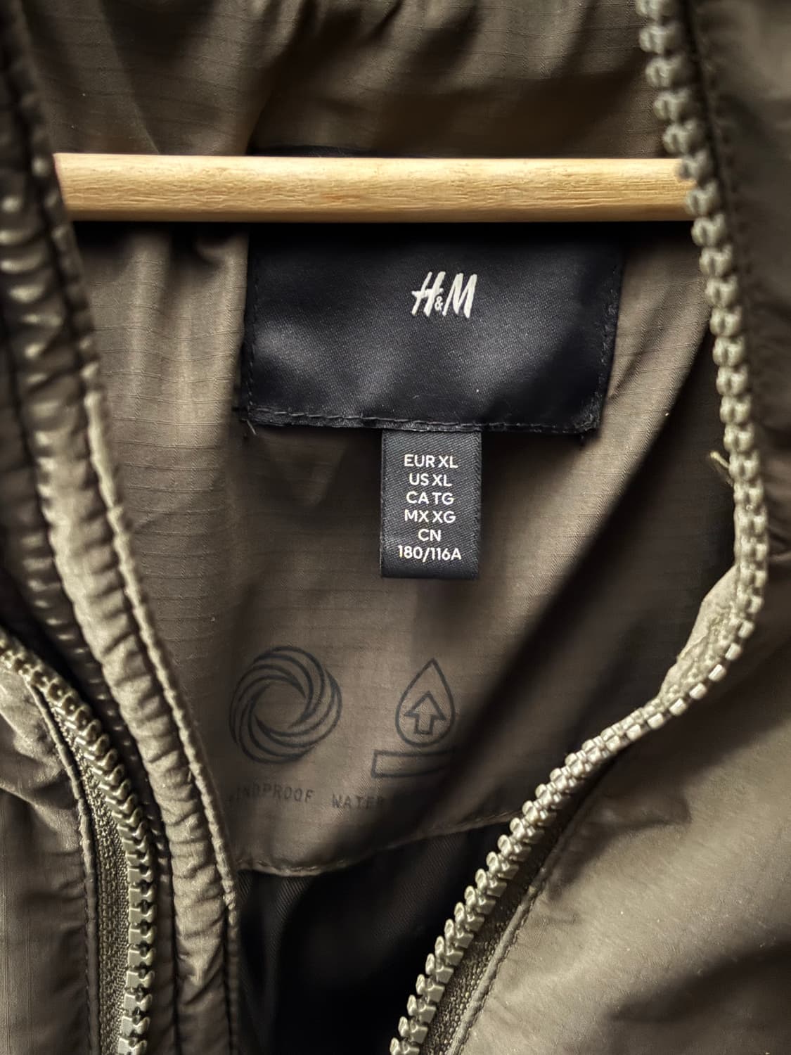 HnM 레귤러핏 퍼프 재킷 카키 상품이미지3