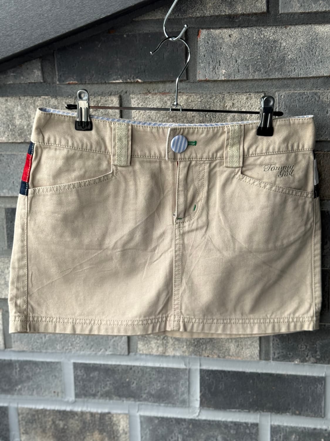 Tommy 베이지 배색치노스커트 상품이미지6