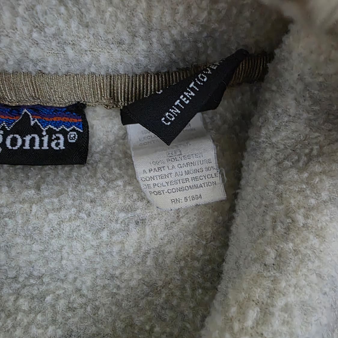 [L] 90s 빈티지 파타고니아 신칠라 플리스 집업 자켓 아이보리 오트밀 상품이미지7