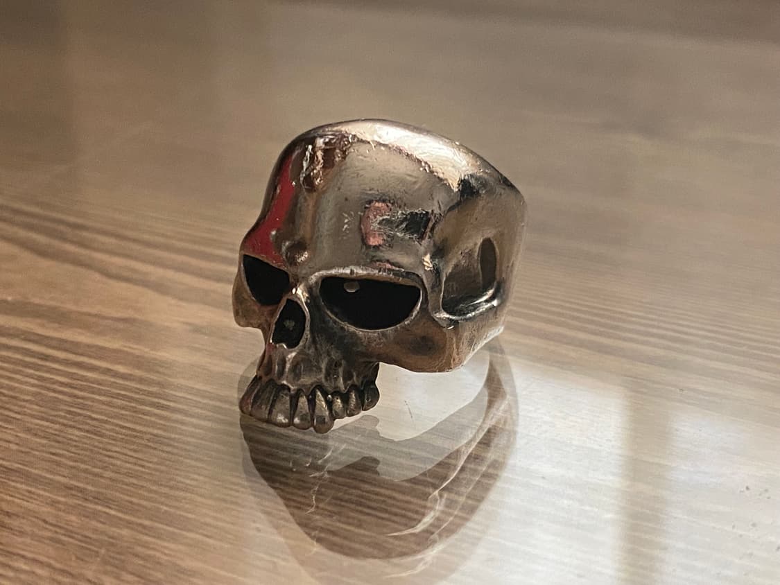 크레이지 피그(Crazy Pig) 이블 스컬 링, 키스 링 실버 은 반지 상품이미지2