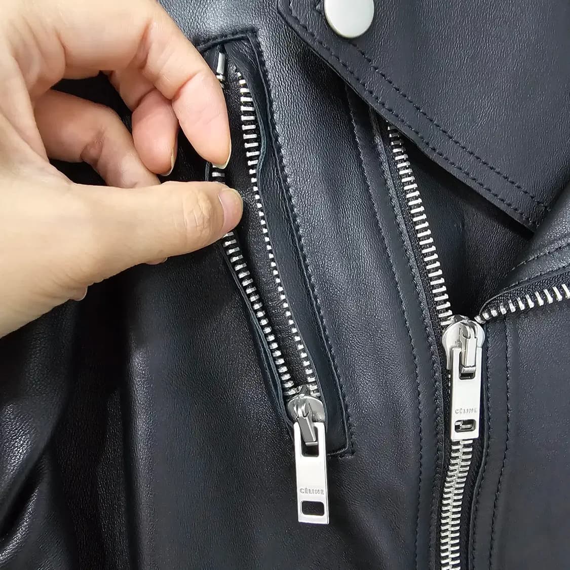 CELINE 셀린느 클래식 램스킨 바이커 자켓 55반 상품이미지5