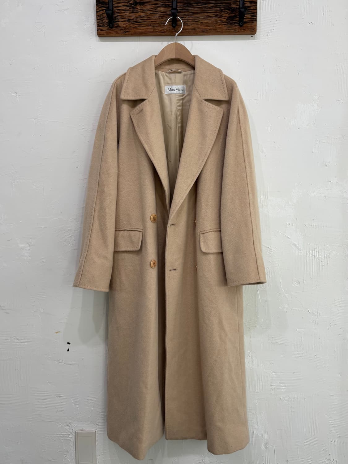MaxMara 막스마라 아이보리 울 롱 코트 상품이미지4