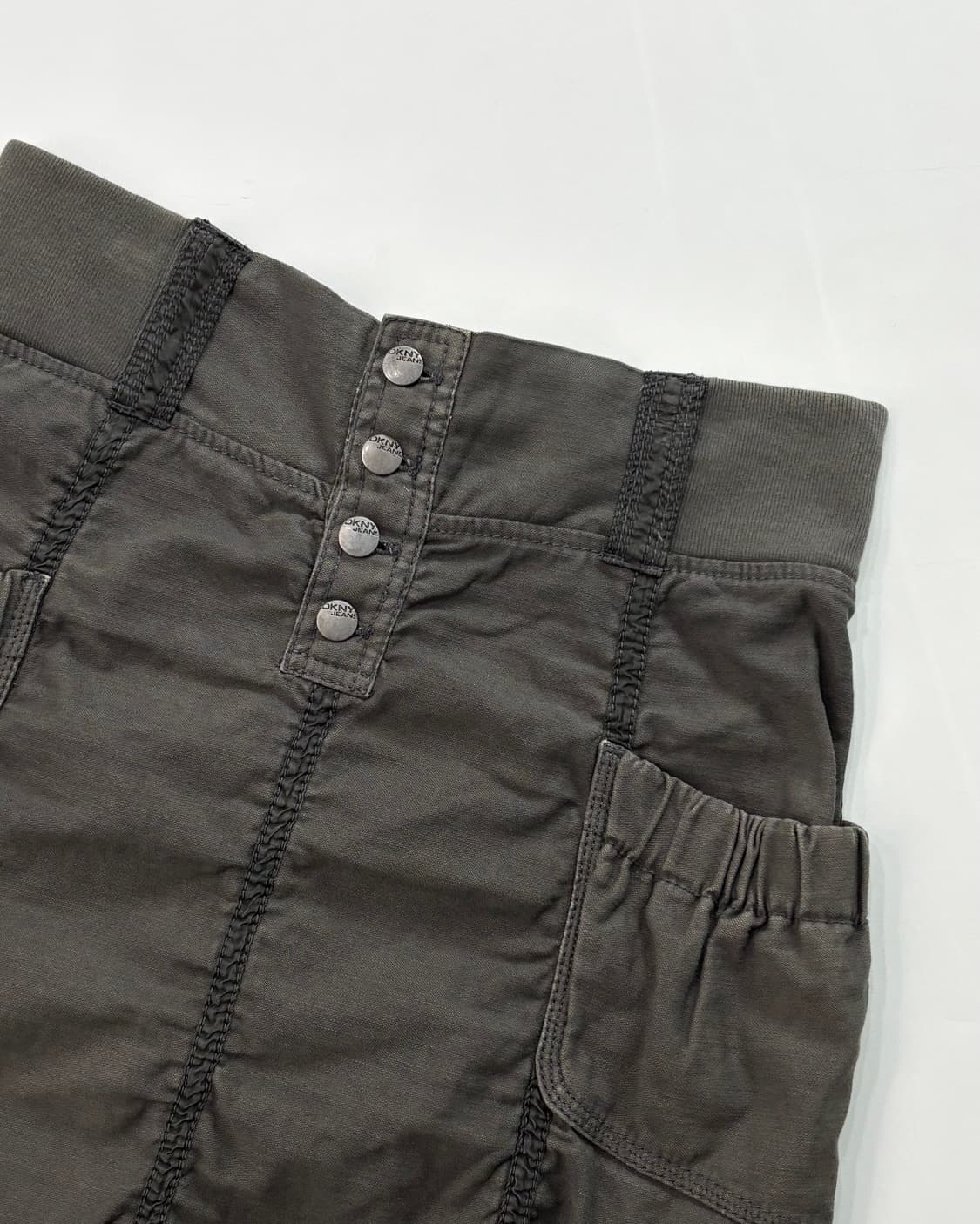 DKNY Jeans 카키브라운 셔링 미니 스커트    상품이미지6