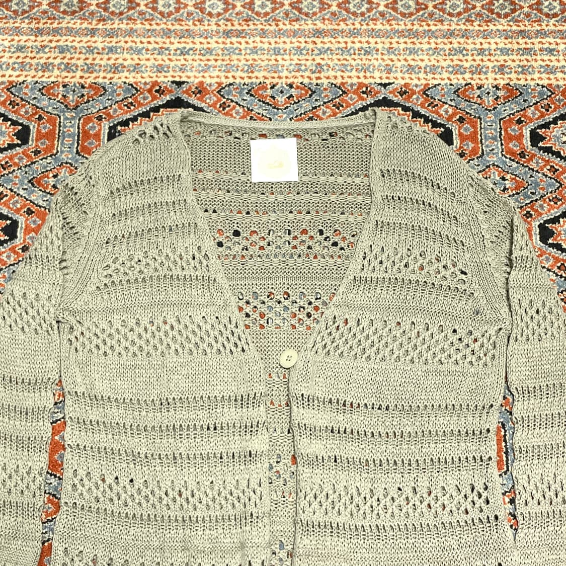 일본빈티지 베이지 시스루 가디건 여성S 상품이미지2