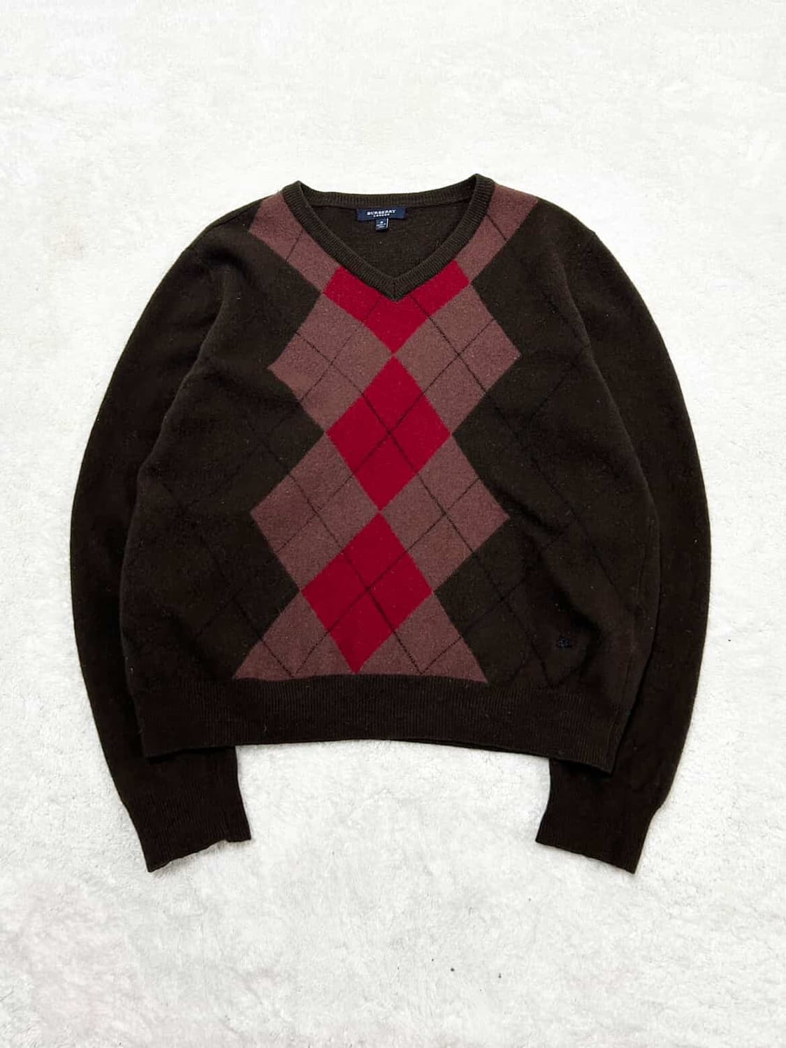 버버리 기마로고 아가일체크 메리노울 니트 상품이미지5