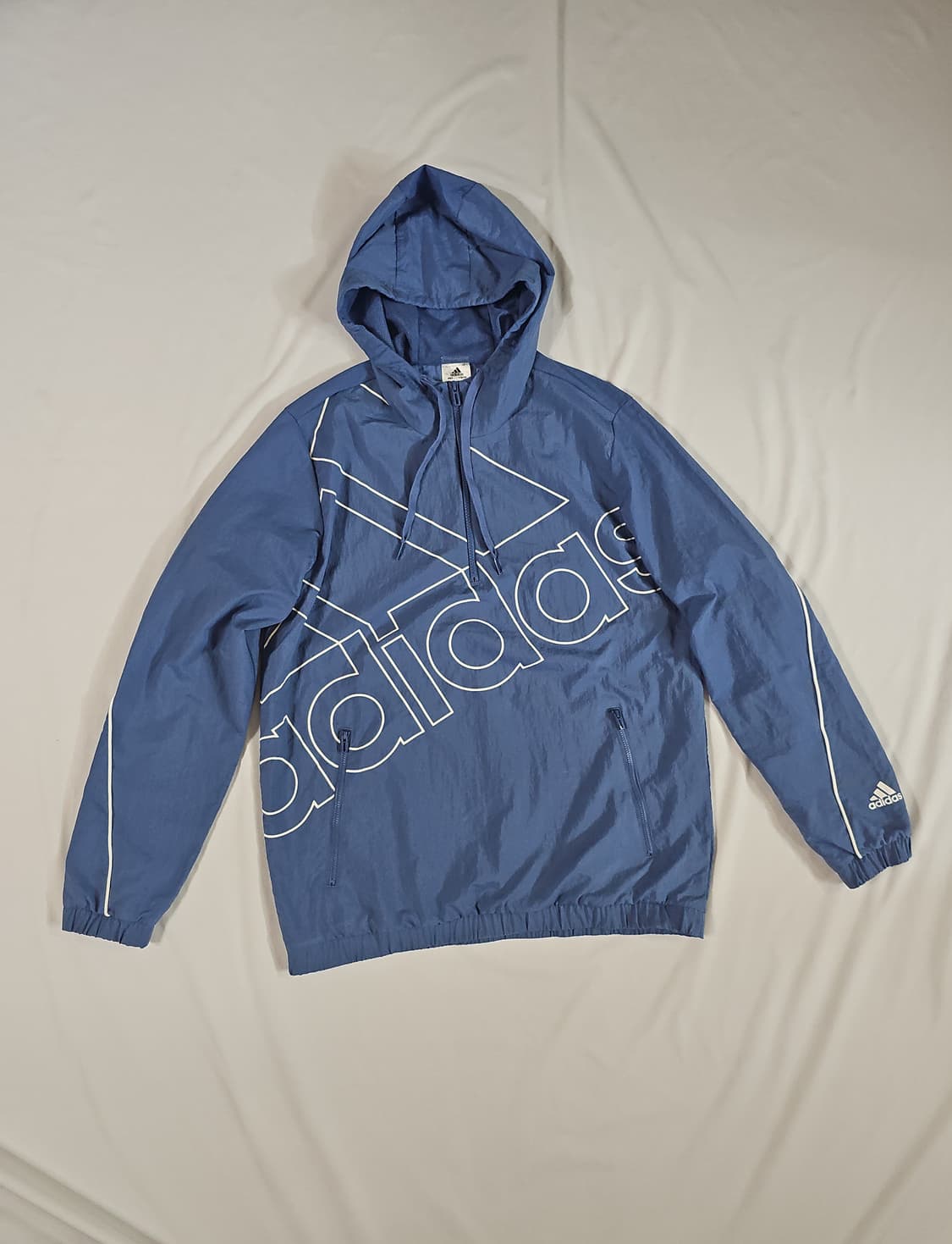 [XL] 아디다스 빅 로고 후드 바람막이 아노락 반집업 상품이미지1