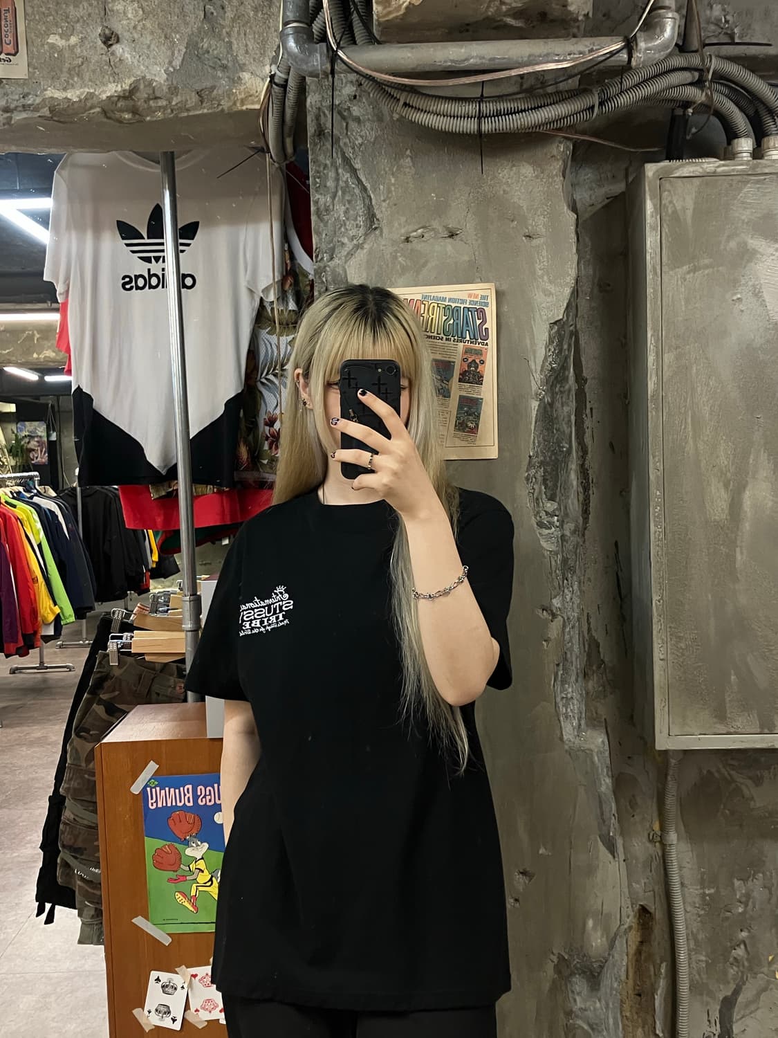 스투시 반팔 블랙 M  #csz1232 상품이미지2